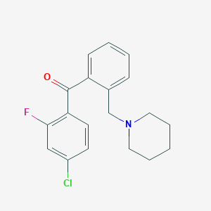 molecular formula C19H19ClFNO B1327268 4-氯-2-氟-2'-哌啶甲基二苯甲酮 CAS No. 898773-63-2