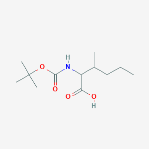 molecular formula C12H23NO4 B13272689 2-((Tert-butoxycarbonyl)amino)-3-methylhexanoic acid 