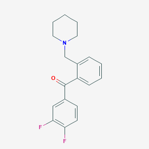 molecular formula C19H19F2NO B1327270 3',4'-二氟-2-哌啶甲基联苯酮 CAS No. 898773-77-8