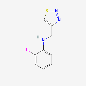 molecular formula C9H8IN3S B13272733 2-iodo-N-(1,2,3-thiadiazol-4-ylmethyl)aniline 