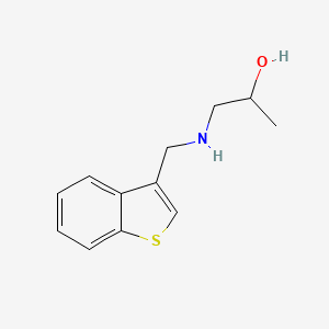 molecular formula C12H15NOS B13272736 1-[(1-Benzothiophen-3-ylmethyl)amino]propan-2-ol 