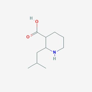 molecular formula C10H19NO2 B13272738 2-(2-Methylpropyl)piperidine-3-carboxylic acid 