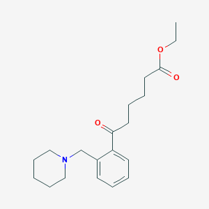 Ethyl 6-oxo-6-[2-(piperidinomethyl)phenyl]hexanoate