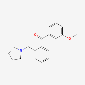 B1327279 3'-Methoxy-2-pyrrolidinomethyl benzophenone CAS No. 898774-14-6