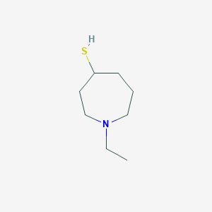 molecular formula C8H17NS B13272793 1-Ethylazepane-4-thiol 