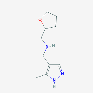 [(3-Methyl-1H-pyrazol-4-yl)methyl](oxolan-2-ylmethyl)amine