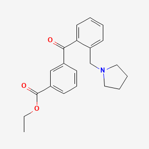 B1327281 3'-Carboethoxy-2-pyrrolidinomethyl benzophenone CAS No. 898774-32-8