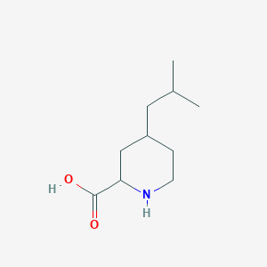 molecular formula C10H19NO2 B13272834 4-(2-Methylpropyl)piperidine-2-carboxylic acid 