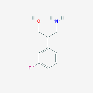 molecular formula C9H12FNO B13272838 3-Amino-2-(3-fluorophenyl)propan-1-ol 