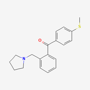 B1327284 2-Pyrrolidinomethyl-4'-thiomethylbenzophenone CAS No. 898774-41-9