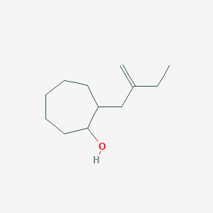 molecular formula C12H22O B13272853 2-(2-Methylidenebutyl)cycloheptan-1-ol 