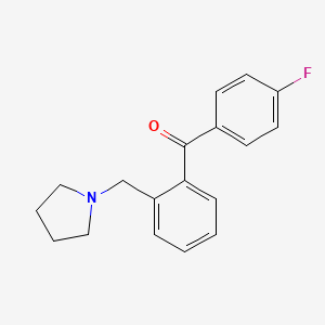 molecular formula C18H18FNO B1327286 4'-Fluoro-2-pyrrolidinomethyl benzophenone CAS No. 898774-55-5