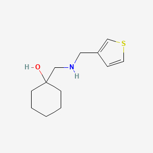 molecular formula C12H19NOS B13272861 1-(((Thiophen-3-ylmethyl)amino)methyl)cyclohexan-1-ol 