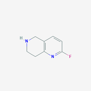 molecular formula C8H9FN2 B13272883 2-Fluoro-5,6,7,8-tetrahydro-1,6-naphthyridine 