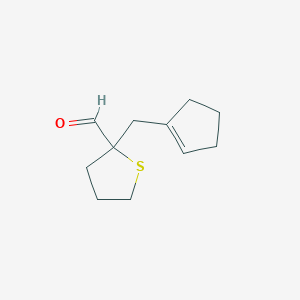 2-(Cyclopent-1-en-1-ylmethyl)thiolane-2-carbaldehyde