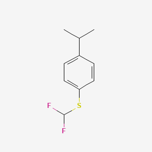 molecular formula C10H12F2S B13272946 1-[(Difluoromethyl)sulfanyl]-4-(propan-2-YL)benzene 