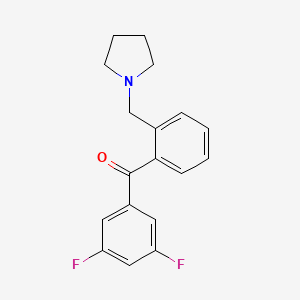 molecular formula C18H17F2NO B1327300 3,5-二氟-2'-吡咯烷甲基二苯甲酮 CAS No. 898775-09-2