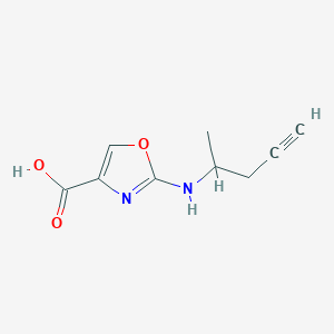 molecular formula C9H10N2O3 B13273000 2-[(Pent-4-yn-2-yl)amino]-1,3-oxazole-4-carboxylic acid 