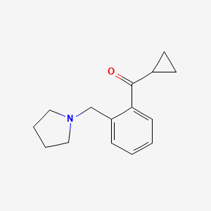 molecular formula C15H19NO B1327302 Cyclopropyl 2-(pyrrolidinomethyl)phenyl ketone CAS No. 898775-15-0