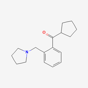 molecular formula C17H23NO B1327303 环戊基 2-(吡咯烷甲基)苯基酮 CAS No. 898775-21-8