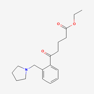 Ethyl 5-oxo-5-[2-(pyrrolidinomethyl)phenyl]valerate