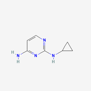 molecular formula C7H10N4 B13273073 N2-cyclopropylpyrimidine-2,4-diamine 