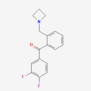 molecular formula C17H15F2NO B1327308 2'-Azetidinomethyl-3,4-difluorobenzophenone CAS No. 898755-33-4