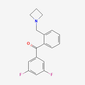 molecular formula C17H15F2NO B1327309 2'-氮杂环丁烷甲基-3,5-二氟苯甲酮 CAS No. 898755-35-6