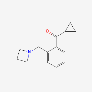 molecular formula C14H17NO B1327310 2-(氮杂环丁基甲基)苯基环丙基酮 CAS No. 898755-41-4
