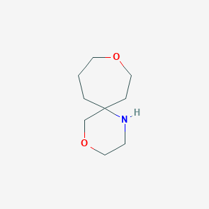 molecular formula C9H17NO2 B13273120 4,9-Dioxa-1-azaspiro[5.6]dodecane 