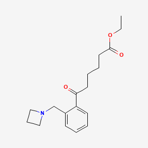 B1327314 Ethyl 6-[2-(azetidinomethyl)phenyl]-6-oxohexanoate CAS No. 898755-58-3