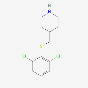 molecular formula C12H15Cl2NS B13273140 4-(2,6-Dichloro-phenylsulfanylmethyl)-piperidine 