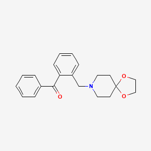 B1327317 2-[8-(1,4-Dioxa-8-azaspiro[4.5]decyl)methyl]benzophenone CAS No. 898755-69-6