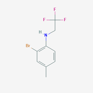 molecular formula C9H9BrF3N B13273178 2-bromo-4-methyl-N-(2,2,2-trifluoroethyl)aniline 