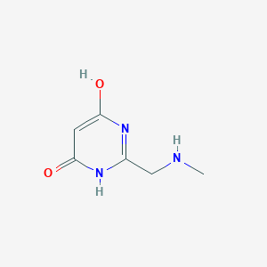 molecular formula C6H9N3O2 B13273221 6-Hydroxy-2-[(methylamino)methyl]-3,4-dihydropyrimidin-4-one 