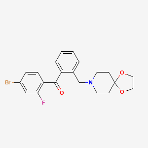 B1327324 (2-(1,4-Dioxa-8-azaspiro[4.5]decan-8-ylmethyl)phenyl)(4-bromo-2-fluorophenyl)methanone CAS No. 898756-36-0
