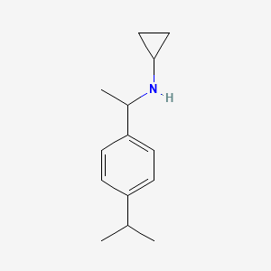 molecular formula C14H21N B13273253 N-{1-[4-(Propan-2-YL)phenyl]ethyl}cyclopropanamine 