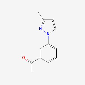 molecular formula C12H12N2O B13273296 1-[3-(3-Methyl-1H-pyrazol-1-YL)phenyl]ethan-1-one 