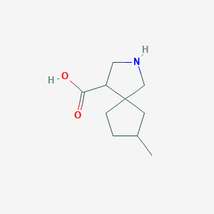 molecular formula C10H17NO2 B13273316 7-Methyl-2-azaspiro[4.4]nonane-4-carboxylic acid 