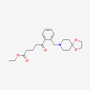molecular formula C21H29NO5 B1327332 5-[2-[8-(1,4-二氧杂-8-氮杂螺[4.5]癸基)甲基]苯基]-5-氧代戊酸乙酯 CAS No. 898781-26-5