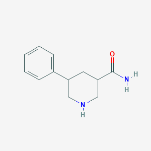 molecular formula C12H16N2O B13273356 5-Phenylpiperidine-3-carboxamide 