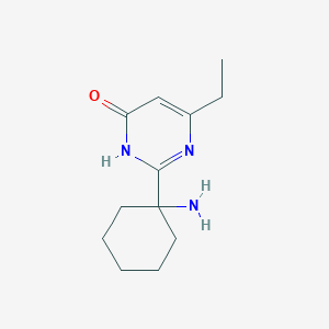 molecular formula C12H19N3O B13273400 2-(1-Aminocyclohexyl)-6-ethyl-3,4-dihydropyrimidin-4-one 