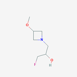 molecular formula C7H14FNO2 B13273426 1-Fluoro-3-(3-methoxyazetidin-1-yl)propan-2-ol 