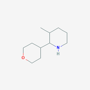 molecular formula C11H21NO B13273430 3-Methyl-2-(oxan-4-yl)piperidine 