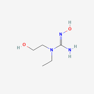 molecular formula C5H13N3O2 B13273449 1-Ethyl-2-hydroxy-1-(2-hydroxyethyl)guanidine 