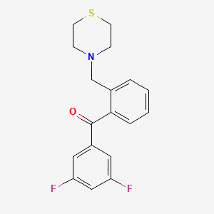 molecular formula C18H17F2NOS B1327346 3,5-二氟-2'-硫代吗啉甲基二苯甲酮 CAS No. 898782-47-3