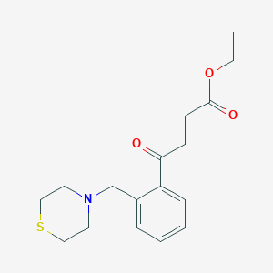 B1327348 Ethyl 4-oxo-4-[2-(thiomorpholinomethyl)phenyl]butyrate CAS No. 898782-60-0