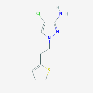 molecular formula C9H10ClN3S B13273500 4-Chloro-1-[2-(thiophen-2-yl)ethyl]-1H-pyrazol-3-amine 