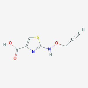 molecular formula C7H6N2O3S B13273503 2-[(Prop-2-yn-1-yloxy)amino]-1,3-thiazole-4-carboxylic acid 