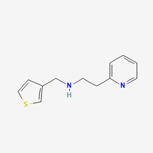 molecular formula C12H14N2S B13273508 [2-(Pyridin-2-YL)ethyl](thiophen-3-ylmethyl)amine 